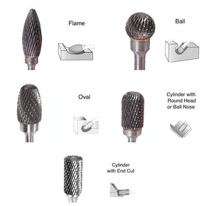 10pcs Tungsten Carbide Rotary Burr Set