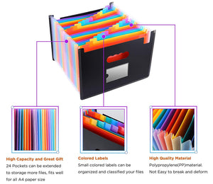 24 Pocket Expanding File Folder Organizer