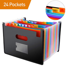 Load image into Gallery viewer, 24 Pocket Expanding File Folder Organizer