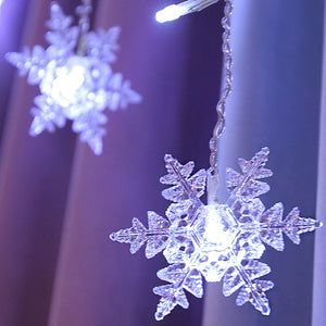 Christmas Decoration Curtain Snowflake LED String Lights