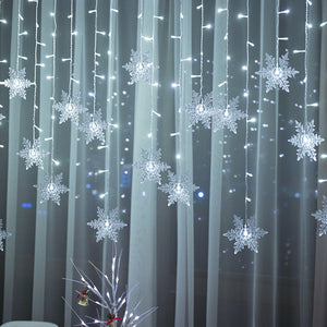 Christmas Decoration Curtain Snowflake LED String Lights