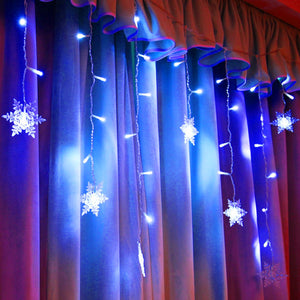 Christmas Decoration Curtain Snowflake LED String Lights