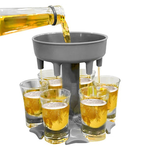 6 Ways Shot Glass Dispenser with 6 Cups