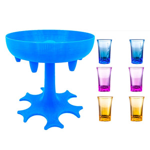 6 Ways Shot Glass Dispenser with 6 Cups