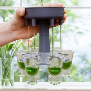 6 Ways Shot Glass Dispenser with 6 Cups