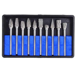 10pcs Tungsten Carbide Rotary Burr Set