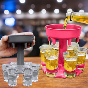 6 Ways Shot Glass Dispenser with 6 Cups