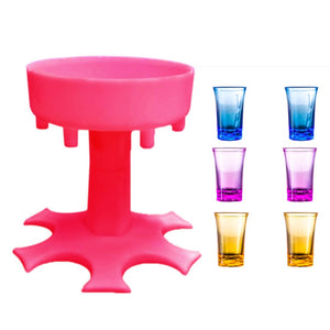 6 Ways Shot Glass Dispenser with 6 Cups