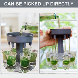 6 Ways Shot Glass Dispenser with 6 Cups