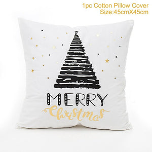 FENGRISE 45x45cm Cotton Linen Merry Christmas Cover Cushion Christmas Decor for Home Happy New Year Decor 2019 Navidad Xmas Gift