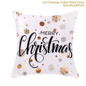 FENGRISE 45x45cm Cotton Linen Merry Christmas Cover Cushion Christmas Decor for Home Happy New Year Decor 2019 Navidad Xmas Gift