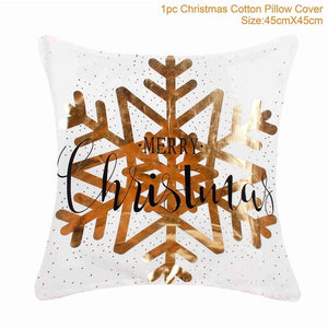 FENGRISE 45x45cm Cotton Linen Merry Christmas Cover Cushion Christmas Decor for Home Happy New Year Decor 2019 Navidad Xmas Gift