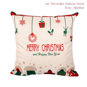 FENGRISE 45x45cm Cotton Linen Merry Christmas Cover Cushion Christmas Decor for Home Happy New Year Decor 2019 Navidad Xmas Gift