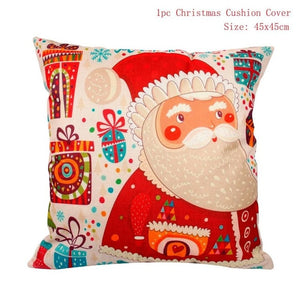 FENGRISE 45x45cm Cotton Linen Merry Christmas Cover Cushion Christmas Decor for Home Happy New Year Decor 2019 Navidad Xmas Gift