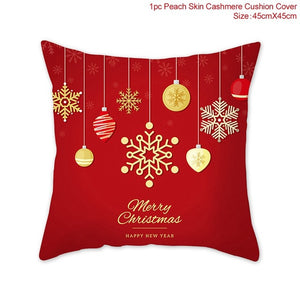 FENGRISE 45x45cm Cotton Linen Merry Christmas Cover Cushion Christmas Decor for Home Happy New Year Decor 2019 Navidad Xmas Gift