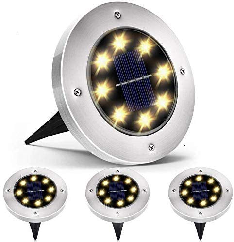 Solar Ground lamp 8 LEDs Disk Lights